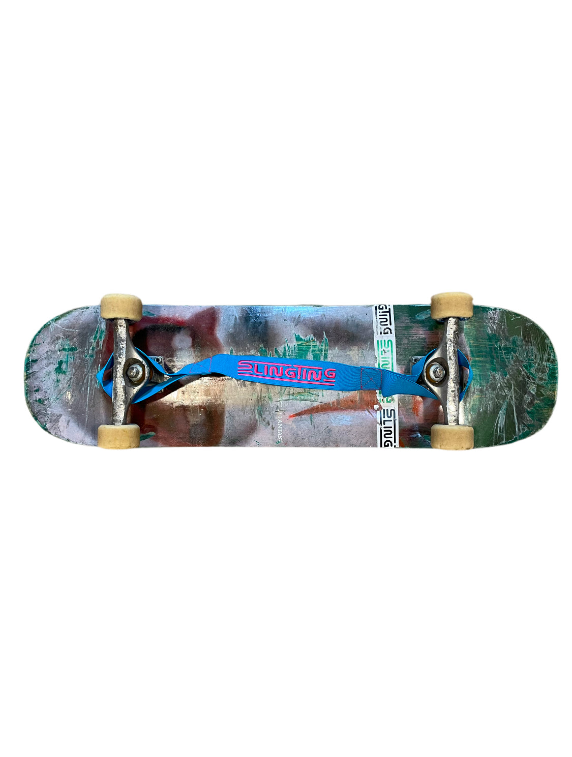 SLINGTING SKATEBOARD SLING - POWERADE BLUE w PINK EMB