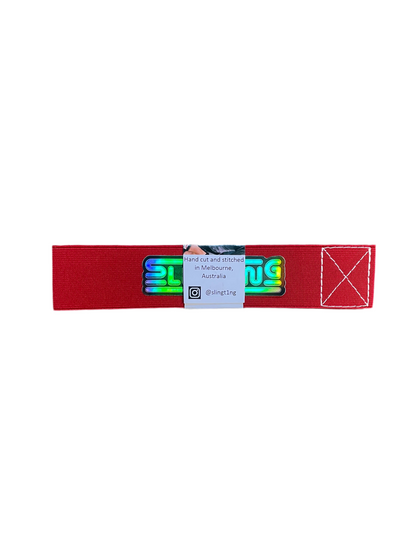 SLINGTING SKATEBOARD SLING - CHERRY RED w WHITE EMB
