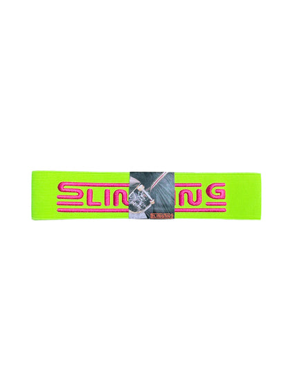 SLINGTING SKATEBOARD SLING - HIGH VIS YELLOW w PINK EMB