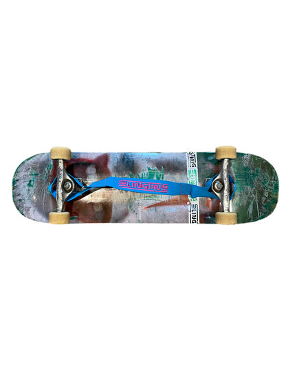 SLINGTING SKATEBOARD SLING - POWERADE BLUE w PINK EMB
